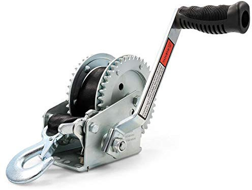 Camco Heavy Duty Steel Marine Towing Winch- Corrosion Resistant | 1,200 lb Capacity| Durable Gears Resist Wear & Tear| Resilient & UV Resistant 20’ Strap - (50001)