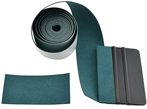 FOSHIO Mikrofiberfilt för omslagsskrapa kant 2 meter längd – mörkgrön mocka filt för att täcka kanterna på hårda kort skrapor