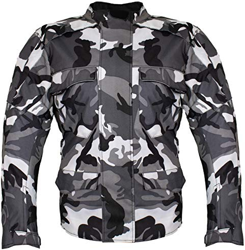 MDM Motorrad Textil Jacke Motorradjacke Racing Wasserdicht Schutzjacke Sommer Camo Camouflage (2XL)