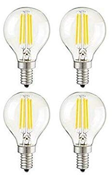 CTKcom G45 4W Candelabra LED Bulbs Dimmable(4 Pack)- E14 Base Vintage Edison Incandescent Bulb 40W Equivalent 6000K Daylight White Bulbs for Home,Pendant Light,Sconces,Light Fixtures AC110V~130V
