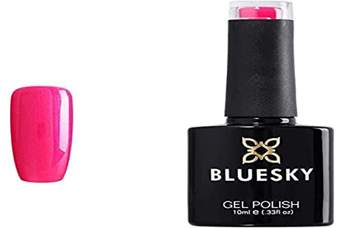 Bluesky Smalto Per Unghie Gel, Tutti Fruitti, 80506, Rosa, Neon, Bagliore, Luccichio (Per Lampade Uv E Led) - 10 Ml