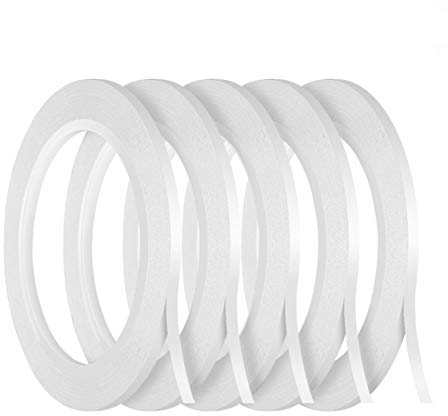 Kesote 5 Rollos Cinta Autoadhesiva de Doble Cara para Hacer Manualidades, Envoltorios de Regalo, Álbum de Recortes, Tarjetas (3 mm x 25 metros)