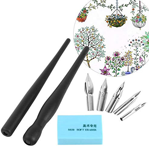 【2021 Nyårserbjudande】Comic Drawing Painting Kit, 1 sats manga tecknat serietidning målning kit verktyg med 2 pennhållare och 5 pennfjädrar