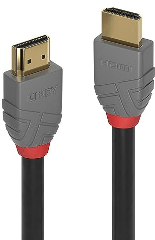 Lindy 10m Standard HDMI Cable, Anthra Line, Long Length, Gold Plated, Ethernet, 4K 30Hz HDMI 2.0 10.2G 3D 1080p 120Hz 144Hz HDR ARC CEC ATC Tested TV OLED Monitor Xbox PS4 PS5 Blu-ray Soundbar
