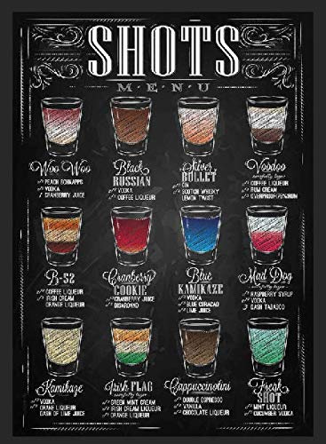 Shots Menu Metal Sign Pub Plaque Vintage Gift Bar Man Cave Shed Garden Drink Tin (A5 (200x150mm) Approx)