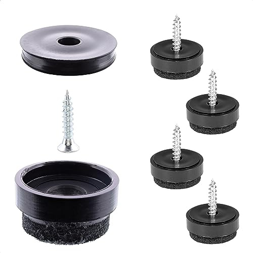Wagner QuickClick® Filzgleiter Möbelgleiter Stuhlgleiter 4er-Set zum Anschrauben - 4X Basis+Schraube+Gleitaufsatz austauschbar - Filz robust Natural - Durchmesser Ø 17 mm - Made in DE - 15785000