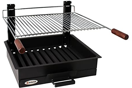 RUECAB - Barbecue a carbone, barbecue da incasso 6/8 posate - Set grigliate - Dimensioni da incasso: 50 x 44 cm
