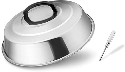 Leonyo 12 Cheese Melting Dome, Round Stainless Steel Steaming & Basting Griddle Cover，Best for Use in Flat Top Griddle Accessories Grill Cooking Indoor or Outdoor