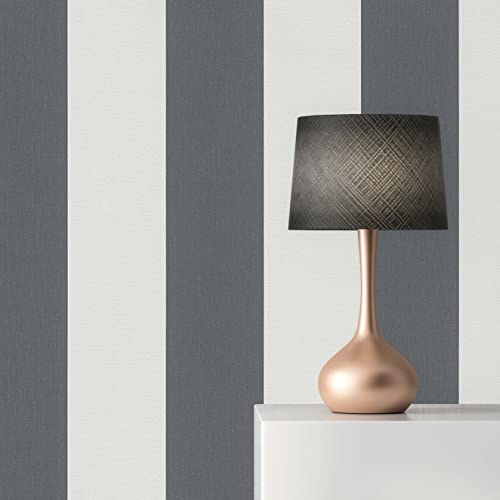 TADESSI Tapete Streifen Romeo M1-No.12 Vliestapete Grau Weiß Streifentapete Klassik für Wohnzimmer Schlafzimmer Küche