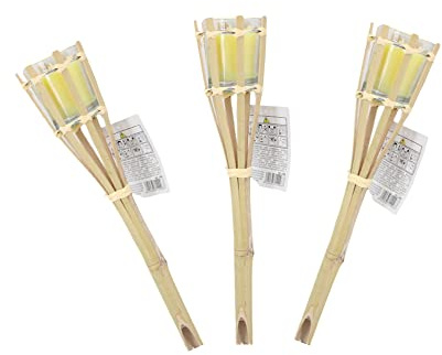 PLUS HOME Pack 3 Unidad antorcha de Jardin 30CM con Vela citronela 45 grs,3% citronelas.