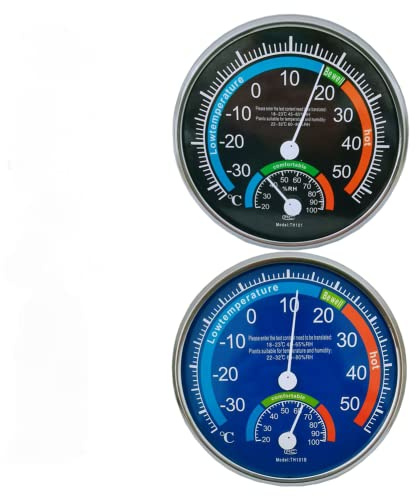 ARMYJY Thermometer, Hygrometer, analog, Thermo, Feuchtigkeit, Raumklima-Kontrolle im Inneren, 2 Stück