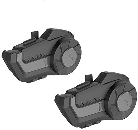 BIGFOX Intercomunicador Casco Moto Bluetooth para Motocicletas, Gama Comunicación Intercom de 800m con Efecto de Sonido Estéreo, FM y Función de Emparejamiento Rápido Impermeabilidad (2 Paquete)