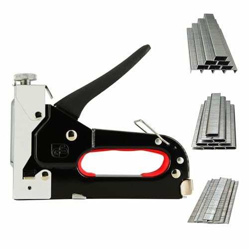 Heavy Duty Staple Gun for Wood & Fabric - 2100 Staples, Remover, Upholstery & Home Repair