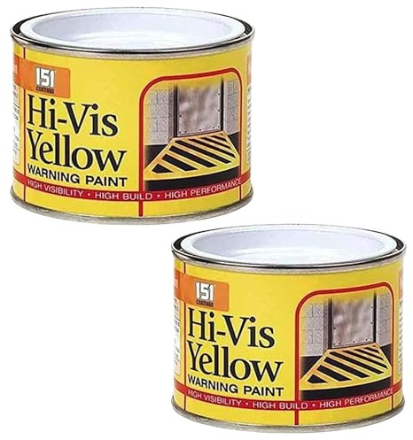 PEBBLE HUG151 Coatings HiVis Yellow Warning Paint, High Visibility, High Build Paint Tub for Road, Highways, Pedestrian Markings(Pack of 2, 180 ML)