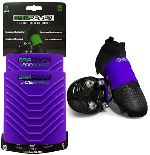 GRIP SEVEN Football Boots Lace Covers, Size 6-10+ UK Rugby Boots Laces Covers Made from Durable Silicone, Football Accessories for Men, Women, Kids, Keeps Laces Tied During Sports