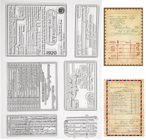 craspire Vintage-Briefkopf, Klare Gummistempel, Wörter, Hintergrund, Wiederverwendbar, Retro, Transparent, Silikon-Stempelsiegel Für Journaling, Kartenherstellung, Scrapbooking, Fotoalbum, Dekorative