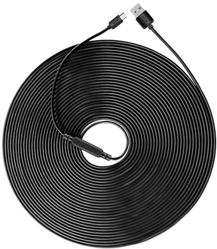 CHAKAE Cavo di Ricarica Super Lungo da USB a Micro USB per termometro/Fotocamera Amplificatore di Tensione del Cavo di Ricarica Lungo e Durevole 15 Metri