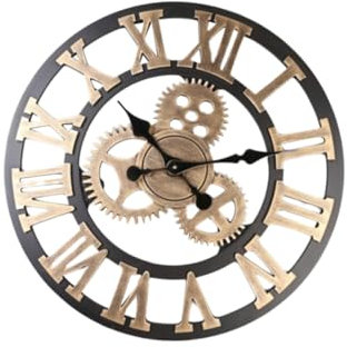 MAGICLULU 1Stk Retro-Wand Dekor für Büro Steampunk-Dekor Nicht tickende Retro-Uhr die Büroeinrichtung ziehen um das Büro Vintage-Dekor Wanduhr hängende Uhr Ausrüstung schmücken große Uhr 3D