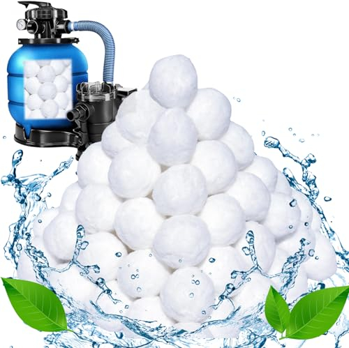 Filterbälle Pool 1400g,Filterbälle für Sandfilteranlagen Schwimmbad,Mehrweg Filterballs, Kann Für 50Kg Filtersand Ersetzen, für pumpe, Aquarium Sandfilter,Poolreinigung Zubehör