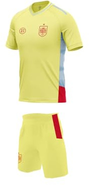 RFEF - Minikit Réplica Segunda Equipación de la Selección Española de Fútbol - Camiseta y Pantalón de la Selección Española para niños - 100% Poliester - Equipación España Eurocopa 2024 - Talla 14