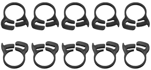 sourcing map 20 Pcs Adjustable Double Snap Grip Hose Clamps Plastic 23-24.8 Mm/0.91-0.98 Inches Inner Dia Adjustable Several Ratcheting Tubing Clamp for Home, Black