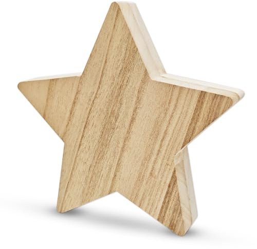 Hpbaggy Mango Holz Stern,20 cm Holzstern,Stern Holzstern Mango,Holzsterne zum hinstellen,Holz Aufsteller für Weihnachten Dekoration Fenster Tischdeko Weihnachtsdeko