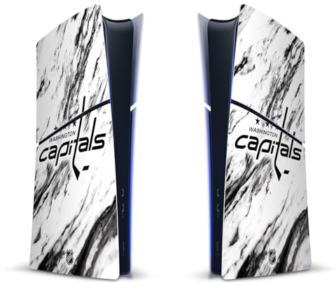 Head Case Designs Offizielle NHL Marmor Washington Capitals Vinyl Haut Gaming Aufkleber kompatibel mit Sony PlayStation 5 PS5 Slim Digital Edition Console