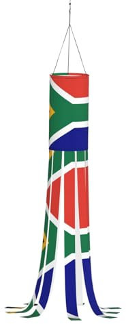 SABFWF Windsack mit südafrikanischer Flagge, saisonaler Windsack, für Herbst, Winter, Thanksgiving, Outdoor und Geister-Thema, Windsack mit Stange