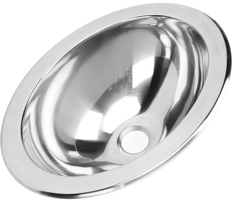 AKLOSIPY Edelstahl-Barspüle, Einzelbecken-Barspüle 340 X 270 X 20 Mm, Polis Edelstahl-Küchenspüle mit 40 Mm Abflussloch für Boot, Wohnmobil, Badezimmer