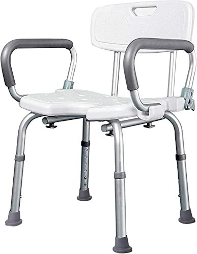 Panca da doccia regolabile in altezza con braccioli e schienale per anziani e disabili, sedile antiscivolo per vasca da bagno per uso medico
