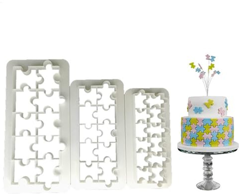 Generic 3PC Puzzle Cookie Cutter - Geometric Puzzle Fondant Molds