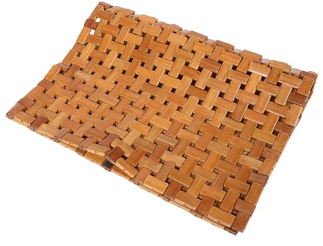 PENIKOKO Saunamatte rutschfeste Holzmatte Faltbare Duschbodenmatte Für Badezimmer Toilettenboden Und Sauna Wasserfest Und Tragbar