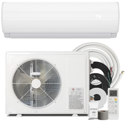 Nexaro 12000BTU Mini Split Air Conditioner Heat Pump, 19 SEER2 Inverter Compressor AC Unit Cools Rooms up to 750 Sq. Ft, 230V Ductless Split AC with Pre-Charged Condenser & Installation Kit