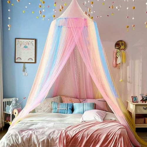 DaBingDian Summer Dome Colored Mosquito Net Bedroom Ceiling Bed Curtain Double Bed bed gauze bed curtain garden mosquito net