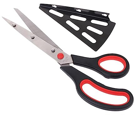 HIAKDOFT Ciseaux Multifonctions Avec Spatule Amovible Coupe-pâtisserie Et Coupe-pizza Acier Inoxydable (rouge)