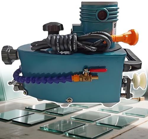 ErShangMao Canteadora De Vidrio Eléctrica (2025),Pequeña Y Portátil, De 800 W, para Bordes Rectos Y Redondos, Ideal para Bricolaje Y con Refrigeración por Agua para Vidrio,Azulejos Y Mármol 12mm