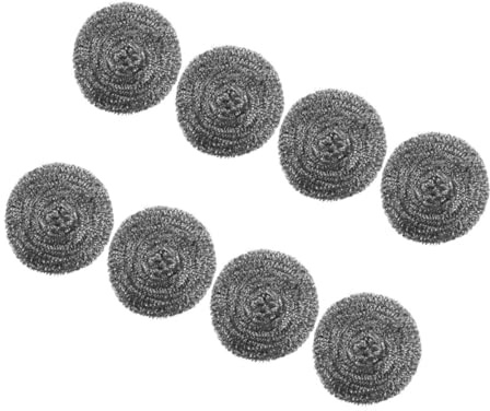 LIGIGWASH 8 piezas Estropajos de Bola de Acero Inoxidable de Limpieza Duradera para Ollas y Sartén Resistente Compactos y Ligeros para Cocina