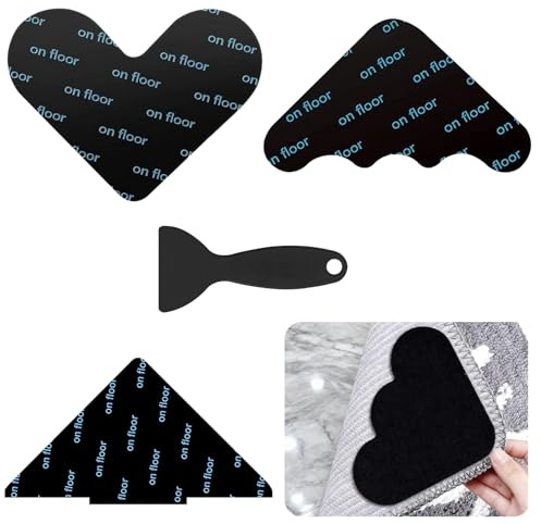 16 Stück Antirutschmatte für Teppich Waschbare Anti Rutsch Teppichunterlage | Wiederverwendbare Antirutsch Pads Teppichstopper aus hochwertigen Materialien zur Verhinderung des Verrutschens des Teppichs
