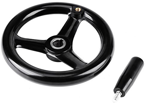Volant en plastique noir à 3 rayons, poignée rotative durable, ajustement universel pour fraiseuse, outils de tour, diamètre 19,7 cm, 1 pièce