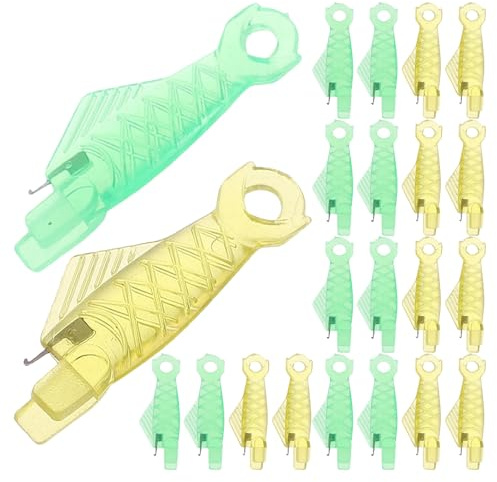Cabilock 60 Pezzi Infila Ago in Plastica a Bocca di Pesce, Strumento per Infilare Aghi da Cucito Manuale per Macchina da Cucire, Accessori per Ricamo Fai da Te, Compatibile Aghi di Varie