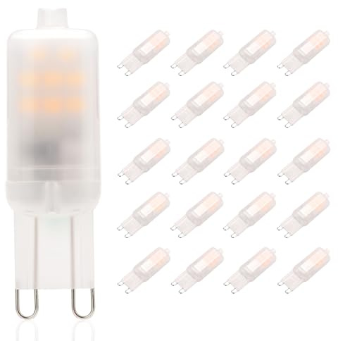 Cxyemt G9 LED Lampe 2W Ersatz Für 15W 20W Halogenlampe, 2700K Warmweiß, Nicht Dimmbar, AC 220-240V G9 LED Mini Leuchtmittel, Kein Flackern Glühlampe Birne, 20er Pack