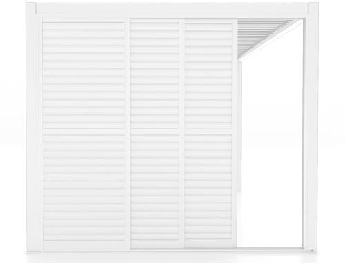 BS COM Laterale scorrevole per pergola bioclimatica con lamelle in alluminio - TONY Bianco
