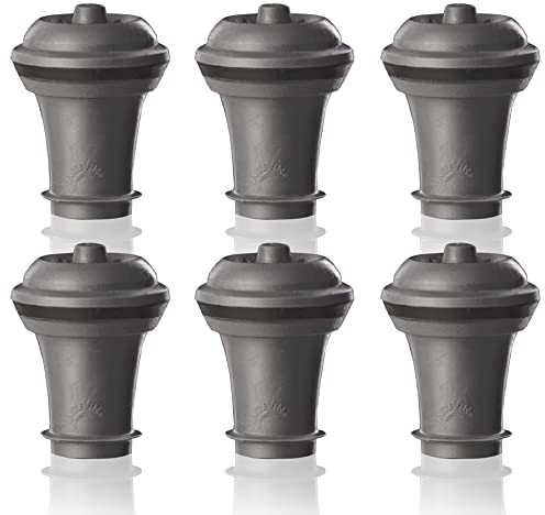 Vacu Vin Set Pompa Vino con Tappo Sottovuoto - Grigio - Chiusura Ermetica per Bottiglie di Vino - Mantiene il Vino Fresco