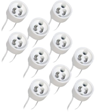10 x GU10 Fassung Keramik Lampenfassung LED Halogen mit Kabel