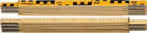 Hultafors Nivellierlatte (Gliedermaßstab Länge 2 Meter, Endbeschläge aus Messing, mit Zentimeter Einteilung) 483172