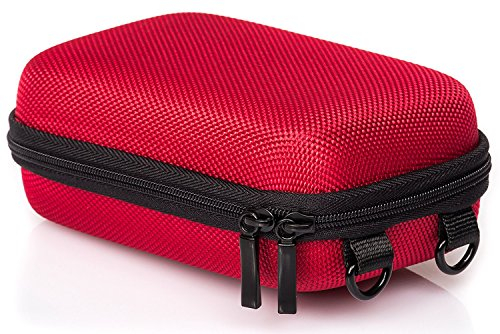 Baxxtar Pure RED L Kameratasche Hardcase für Kompaktkameras rot (Gurt- und Gürtelschlaufe) CoolPix W100 - CyberShot DSC HX90 HX95 HX99 - Lumix TZ70 - PowerShot SX720 - Olympus/Om TG-7 TG-6 ...