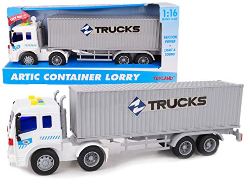 Toyland® 40cm (16) Artic Container Lorry Toy With Lights & Sound - Boys Play Vehicle Toys