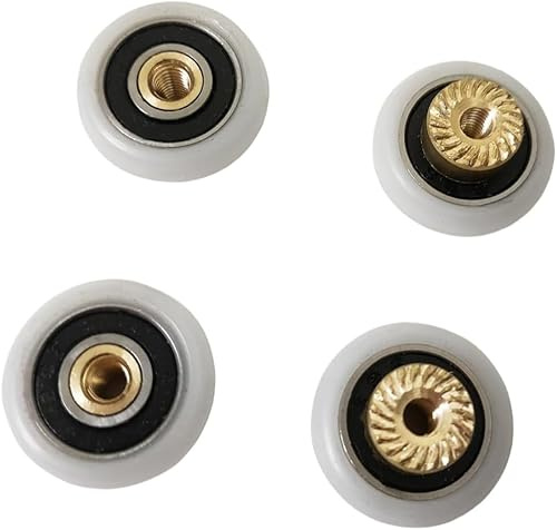 GDQLCNXB Shower Door Rollers Runners Wheels Replacement Part Bathroom Glass Door Runner Sliding Shower Door Roller Wheel 25mm x 5mm 4 Sets