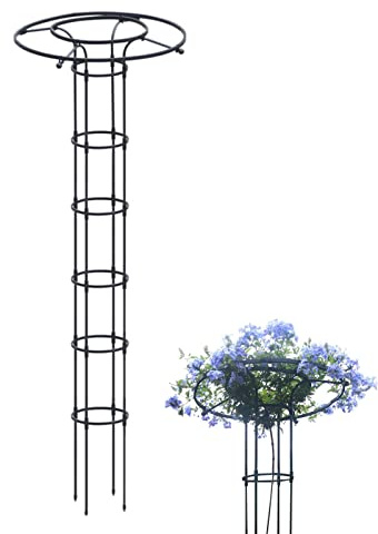 Vertikaler Metall Garten Rankgitter Turm, Gartenpflanzen Regenschirm Rankhilfe Gartenarbeit Blumen Metallständer für Tomaten, Erbsen & Andere Pflanzen