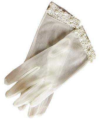 PACKOVE Weiße Perlen-brauthandschuhe Handschuhe Für Brautkleid Elegante Kleiderhandschuhe Brautkleid-accessoires Perlen-brauthandschuhe Für Damen Handschuhe Mit Perlennähten